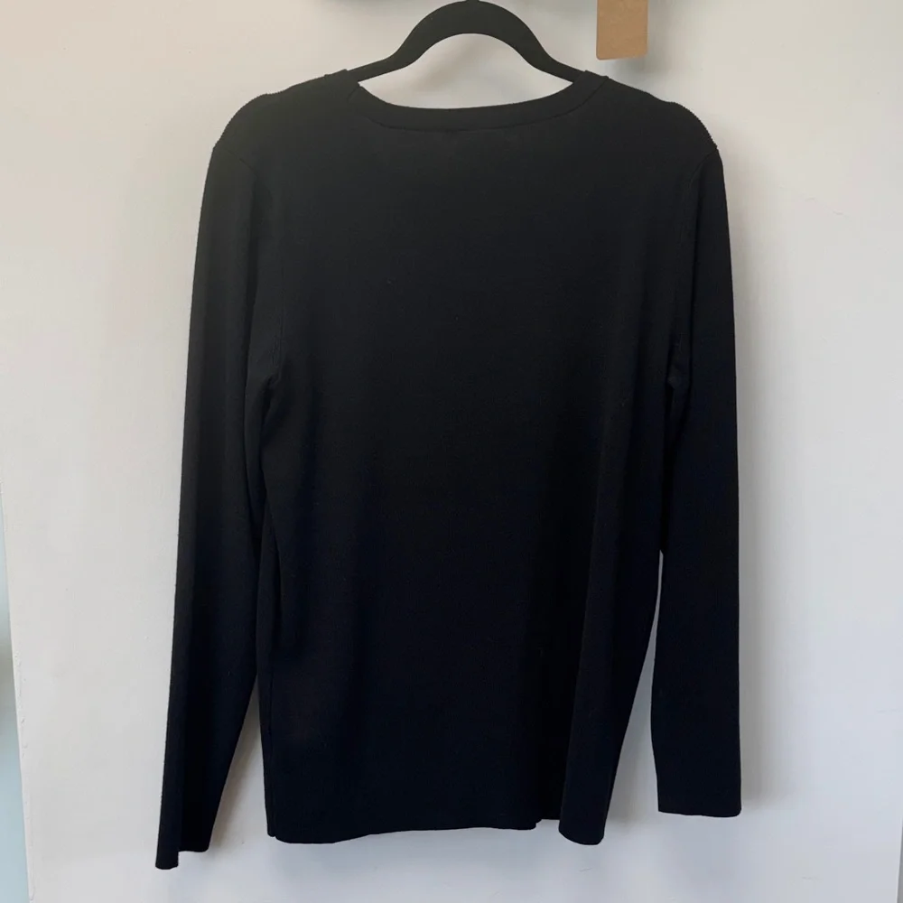Maurices Black‎ Keyhole Neck Long Sleeve Sweater